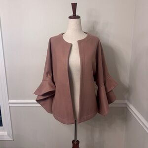 Suzy D London 3/4 bell sleeve mauve coat- O/S